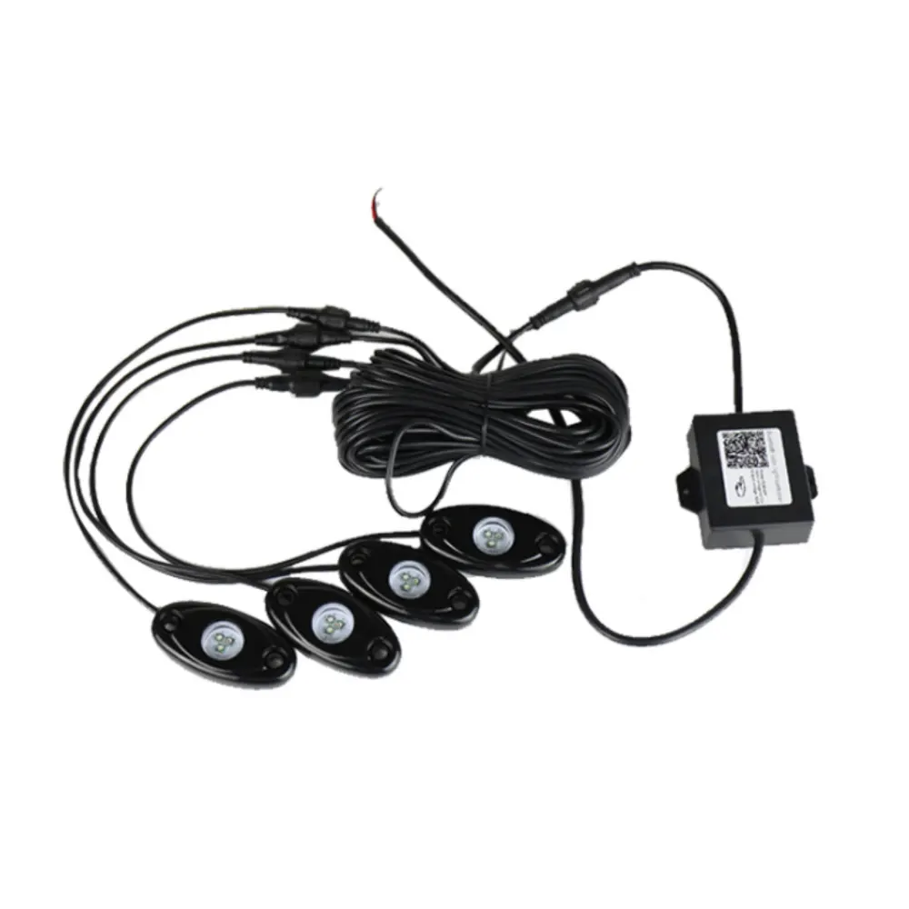 Автомобильный RGB светодиодный светильник для подсветки, комплект неоновых светильников с приложением для мобильного телефона