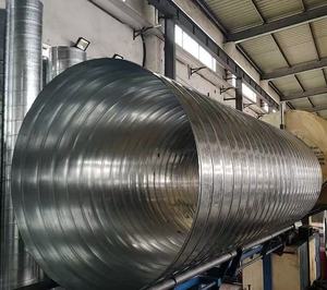 金属製エアダクト丸型換気パイプ亜鉛メッキ鋼管パイプライン大型厨房の調理煙の浄化に使用 - Product Image 2