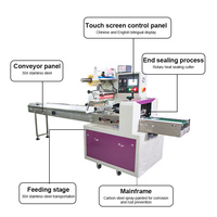 Machine d'emballage horizontale entièrement automatique pour fruits, biscuits et poulet sous nitrogène