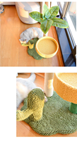 Griffoir Moderne en Bois pour Chat, Design Feuilles Vertes Adorables, Durable et Écologique, Arbre à Chat d'Intérieur, Produit pour Animaux de Compagnie