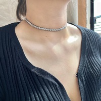 Collier Croix en Argent Sterling s925 Plaqué Or 18K, Minimaliste et Délicat, avec Zircone, Colliers Tennis Superposés en Argent 925 pour Femmes
