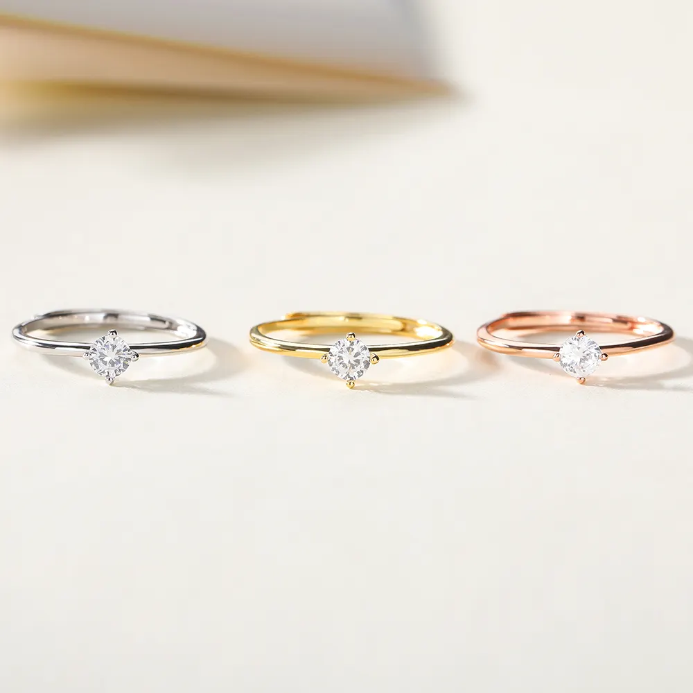 ZHILIAN High Quality 925 Sterling Silver Jewelry Cubic Zirconia Rose gold engagement hochzeit Ring für Women
