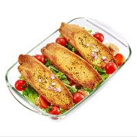 Plateau de cuisson en verre certifié ISO LFBG, plat de cuisson en verre, assiette en verre