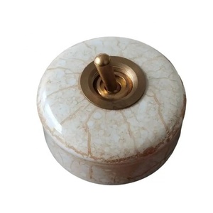 110V 220V Antique Ceramic Toggle <strong>Light</strong> Black White <strong>Vintage</strong> Porcelain Decorative Round Toggle <strong>Light</strong> Wall <strong>Switch</strong> - Product Image 6