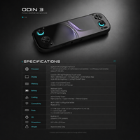 Console portable Android phare 2026 AYN Odin 3, écran AMOLED 6 pouces 120Hz, Snapdragon 8 Elite, batterie 8000mAh, console de jeu rétro