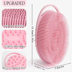 Fabricant <span class=keywords><strong>Brosse</strong></span> de douche ovale double face réutilisable en <span class=keywords><strong>silicone</strong></span> pour bébés <span class=keywords><strong>Brosse</strong></span> de massage du corps <span class=keywords><strong>Brosse</strong></span> en <span class=keywords><strong>silicone</strong></span> souple <span class=keywords><strong>Brosse</strong></span> à récurer le corps - Product Image 4
