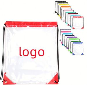Custom Logo Plain Pvc Sports Bag Eco Friendly Transparent Carry Gift Bags Clear <b>Drawstring</b> <b>Backpack</b> - Product Image 1