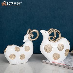 Piccola statua di capra decorazioni per la casa scultura in resina animale carino - Product Image 2