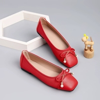 Chaussures plates ballerines à bout carré pour filles grandes tailles 35-44