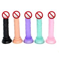 Juguetes Sexuales para Mujeres, Dildo Flexible Realista de TPE Suave con Cristal, Mini, Impermeable, con Ventosa