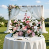 Nieuwe op maat gemaakte bruidsbloemen looppad 60 cm wit groen bloemenrij voor bruiloft decoratie