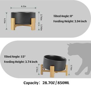 Bols en céramique pour chiens et chats, vente en gros du fabricant, avec motif diagonale - Product Image 3