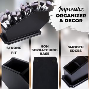 Soporte para <span class=keywords><strong>Brochas</strong></span> de Maquillaje con Forma de Ataúd, Organizador de Maquillaje de Madera Gótica, Decoración Espeluznante de Halloween para Baño/Sala de Estar/Dormitorio, Estilo Brujero - Product Image 4