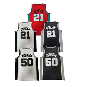 Camisetas de Baloncesto Cosidas Nuevas y Económicas 2026, 21 Duncan, 20 <span class=keywords><strong>Ginobili</strong></span>, 50 Robinson - Product Image 2