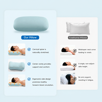 Coussin de repos ergonomique en mousse à mémoire de forme, forme oblongue, soutien lombaire, pour bureau, récupération rapide, respirant, doux et moelleux