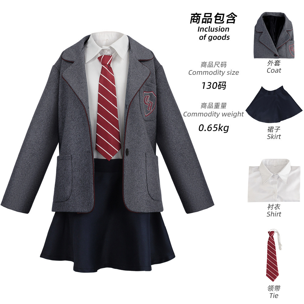 Matilda's grey school uniform