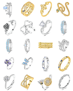 <span class=keywords><strong>Bague</strong></span> Éternité en Argent 925 avec Zircon, Motif <span class=keywords><strong>Fleur</strong></span> Papillon, Style Contes de Fées Île Florale Bleue, Dégradé Bleu Glacé, Ambiance Féerique, Cadeau - Product Image 2