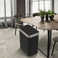 Poubelle domestique de 13 gallons en acier inoxydable à double ouverture Poubelle électronique intelligente pliable à capteur automatique pour la cuisine