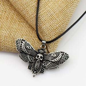 Collier pendentif vintage Crâne <span class=keywords><strong>de</strong></span> moustache <span class=keywords><strong>de</strong></span> <span class=keywords><strong>la</strong></span> <span class=keywords><strong>mort</strong></span>, motif insecte gothique, cordon en cire noire, style sombre, bijou <span class=keywords><strong>de</strong></span> cou, cadeau - Product Image 3