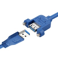 Cable de Extensión USB 3.0 de Alta Velocidad 5Gbps, Tipo A Macho a Hembra, para Montaje en Panel, con Blindaje Trenzado y Revestimiento de PVC, para Computadora/Placa Base
