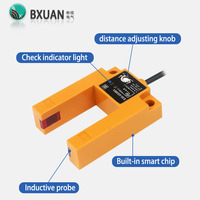 Sensor Fotoeléctrico de Ranura de 30mm NPN NC de 3 Cables CC IP67, Interruptor Tipo Ranura en U de Zinc Fundido a Presión para Automatización de Conteo