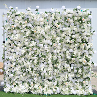 E047 8ft X 8ft 3d Roll Up Grote Roze Roos Bloem Muur Achtergrond Paneel Grote Kunstmatige Zijde Bloem Muur Mat Voor Bruiloft Evenement Decor