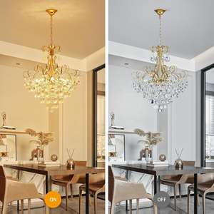 Suspension design européen Offre Spéciale lustre en or brossé cristal k9 de luxe pour salon - Product Image 2