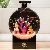 Professionnel Super Blanc Transparent Verre Acrylique Aquarium Bureau Petit Écologique Betta Poisson Goldfish Réservoir pour Vivre En Plastique