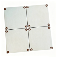 Ubin Lantai Encaustic Maroko Ukuran 200x200, Dekoratif Anti Selip, Motif Hitam dan Emas, Porselen