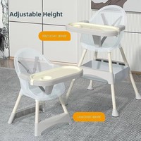 Chaise haute bébé réglable 2 en 1, chaise de repas pour tout-petit avec plateau double amovible et panier de rangement pour l'alimentation des nourrissons à domicile
