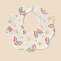 Bavoirs pour bébé, lot de 4, 100% coton mousseline, doux, absorbant, fermeture à pression réglable, imprimé ours/arc-en-ciel, bavoirs d'alimentation pour bébé, fournisseur en gros