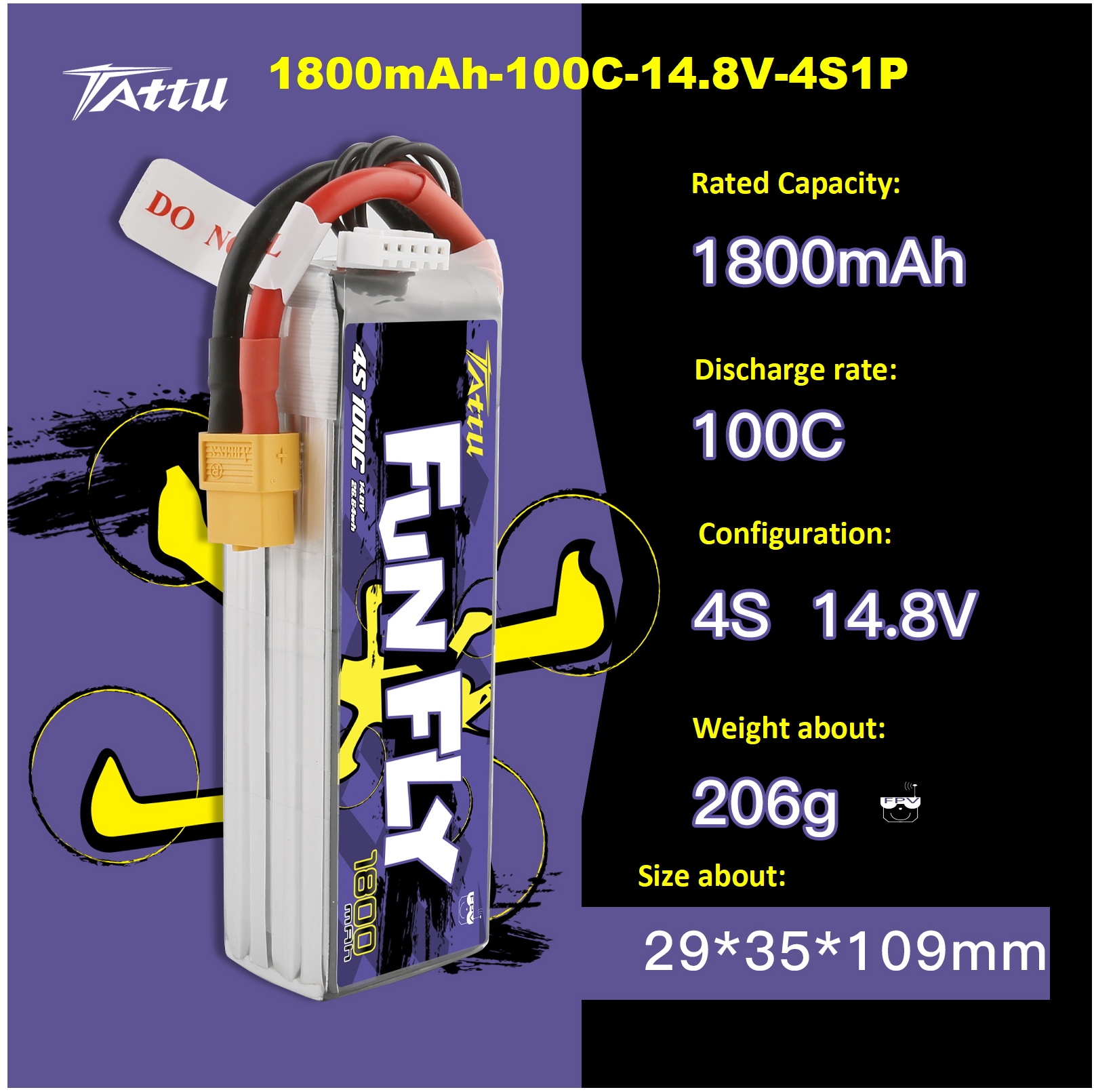 1800mAh-100C-14,8V-4S1P
