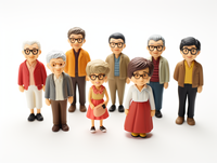 Personnalisez votre propre conception vinyle famille poupées jouets ensemble maison de poupée personnes famille figurines famille jouer ensemble pour les enfants