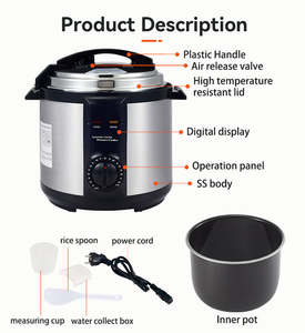 Olla a presión eléctrica de acero inoxidable para el hogar, olla mecánica de <span class=keywords><strong>6</strong></span> <span class=keywords><strong>litros</strong></span>, olla de aluminio antiadherente, ollas a presión - Product Image 2