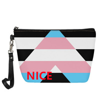 Pochette cosmétique personnalisée en similicuir PU, thème Arc-en-ciel Straight Ally, pour les voyages, le rangement sur coiffeuse et la vente en gros