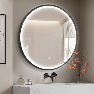 Led avec Lumières Miroir Mural de Vanité de Salle de Bain Miroir de Maquillage Arrondi Anti-Brouillard 3 Couleurs de Lumière en Verre pour Salle de Bain - Product Image 2