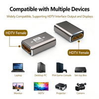 HDTV Extension Adapter HDTV 8K for HD-MI Female to Female Adapter Extender Converter HD 2.1V 8K 60HZ 4K60HZ