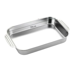 Stainless Steel Rectangular Baking Pan Deep And Shallow Options For Home And Commercial Use - Product Image 2