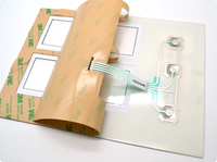 Clavier matriciel FFC PCB étanche avec superposition graphique en polyester PET, bande de contact personnalisée pour équipement de télécommunications