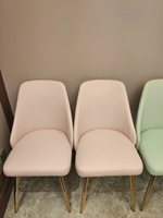 Nouvelle arrivée 2025, chaise de salle à manger nordique de couleur personnalisée, pieds dorés, métal, luxe, moderne