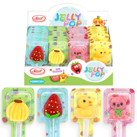 Lollipopvormige kinder snoepjes, vegetarische fruitige gummies, doosje, casual snacks, Chinees voedsel, groothandel