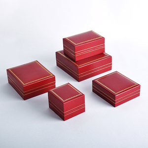 Custom high end luxury real faux suede pu genuine leather necklace ring jewellery packaging square gift boxes for small jewelry
