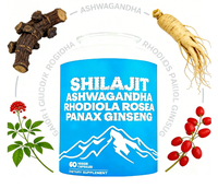 Mélange de Shilajit, Ashwagandha, Rhodiola Rosea et Panax Ginseng |   60 capsules végétales |   Complément alimentaire bien-être quotidien