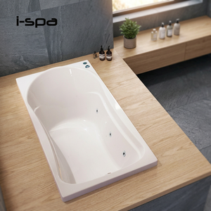 อ่างอาบน้ำอะคริลิคทรงสี่เหลี่ยมแบบฝัง I-Spa Barcelona พร้อมระบบนวดด้วยลมและไฟหลากสี ขนาด 1.5 ม. สำหรับโรงแรมสปาแบบประหยัด - Product Image 1