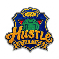 Patch en chenille personnalisé en gros, broderie 3D effet serviette, badge logo sportif, patch brodé thermocollant pour casquette et veste universitaire