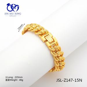 Pulsera de Latón Chapada en Oro de 24K para Hombre JXX JSL-Z147, Cadena de Doble Capa a la Moda para un Estilo Clásico, Ideal para Aniversarios - Product Image 2