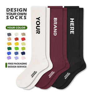 महिलाओं के पॉटले घुटने के उच्च sock उच्च लोचदार कफ़ आकस्मिक संपीड़न मोजे कस्टम लोगो - Product Image 1