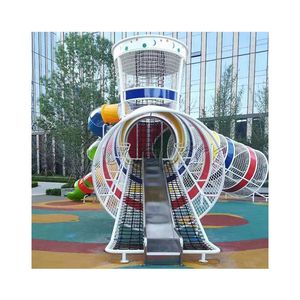 야외 실내 놀이터 상업 놀이 어린이 공원 아이들을위한 폴리 에스테르 PP 등반 그물 자극 - Product Image 6