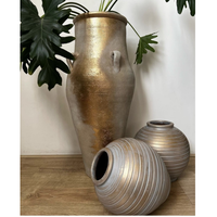 Pot rond en fibre de verre pour grand arbre, grands bacs à plantes, Pilaren Binnen Bloempot, grands pots à plantes dorés de luxe, vase ou pot blanc