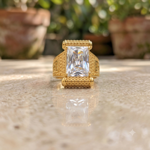 Bague pour homme plaquée or DIVYORO, inspirée des créateurs, en cuivre et laiton, bijoux classiques et élégants pour les festivals, les mariages, les fêtes et le quotidien - Product Image 2